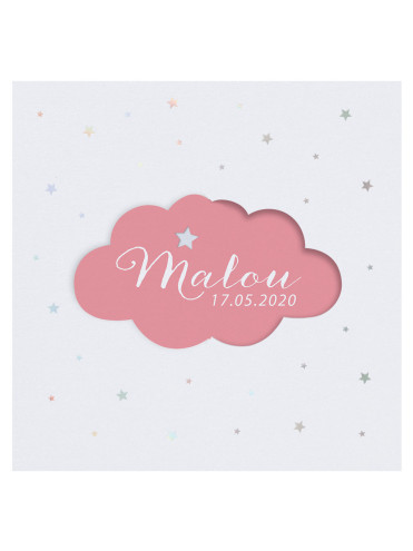 Adorable faire-part de naissance avec petit nuage