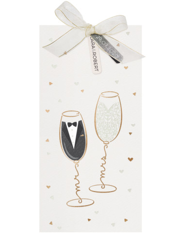 Faire-part de mariage - M. & Mme dans une coupe de champagne