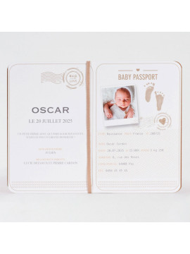 Faire-part passeport bébé