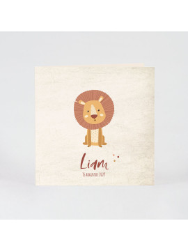 Faire-part naissance lionceau joyeux