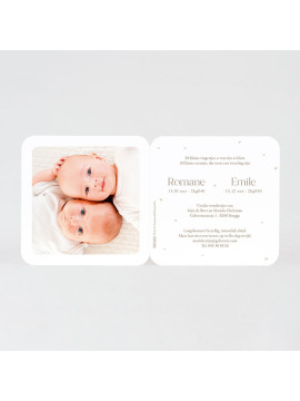 Faire-part naissance canard pour jumeaux