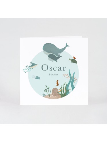 Faire-part naissance maman et bébé baleine