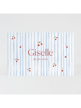 Faire-part naissance cerises papier épais