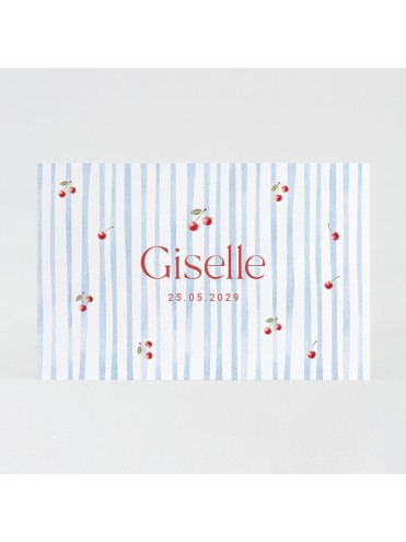 Faire-part naissance cerises papier épais