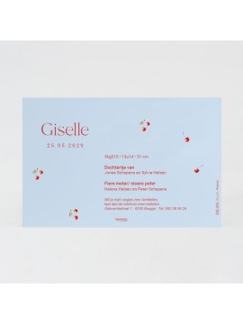 Faire-part naissance cerises papier épais