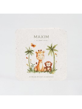 Faire-part naissance animaux de la jungle
