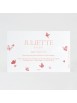 Faire-part naissance envolée de papillons roses et dorés