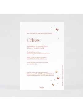 Faire-part simple arche papillons rouges