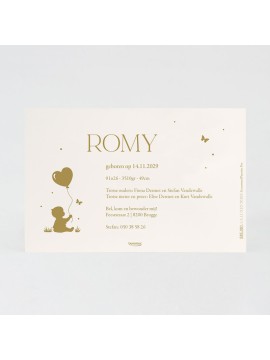 Faire-part naissance silhouette bébé en dorure