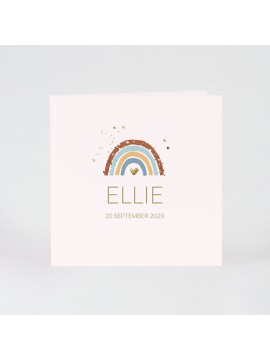 Faire part naissance arc-en-ciel magique fille