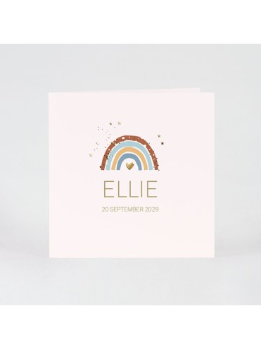 Faire part naissance arc-en-ciel magique fille