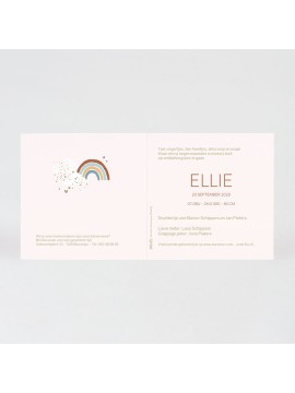 Faire part naissance arc-en-ciel magique fille