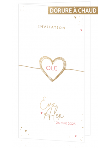 Faire-part de mariage Ligne Cœur