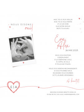 Faire-part de mariage Ligne Cœur