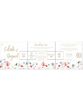 Faire part de mariage - Carte florale joyeuse