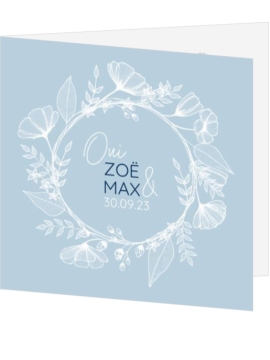 Faire-part de mariage – Fleurs dessinées au trait