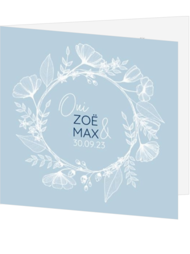 Faire-part de mariage – Fleurs dessinées au trait