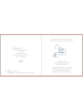 Faire-part de mariage – Fleurs dessinées au trait