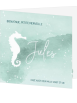 Carte de naissance hippocampe menthe – Jules