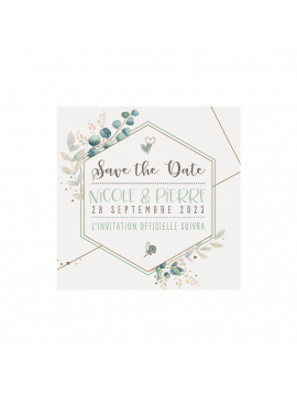 Save the date - Aquarelle avec or