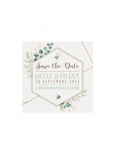 Save the date - Aquarelle avec or